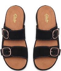 Clarks Artisan Cecily Step Nubuck Suede Slide Sandals