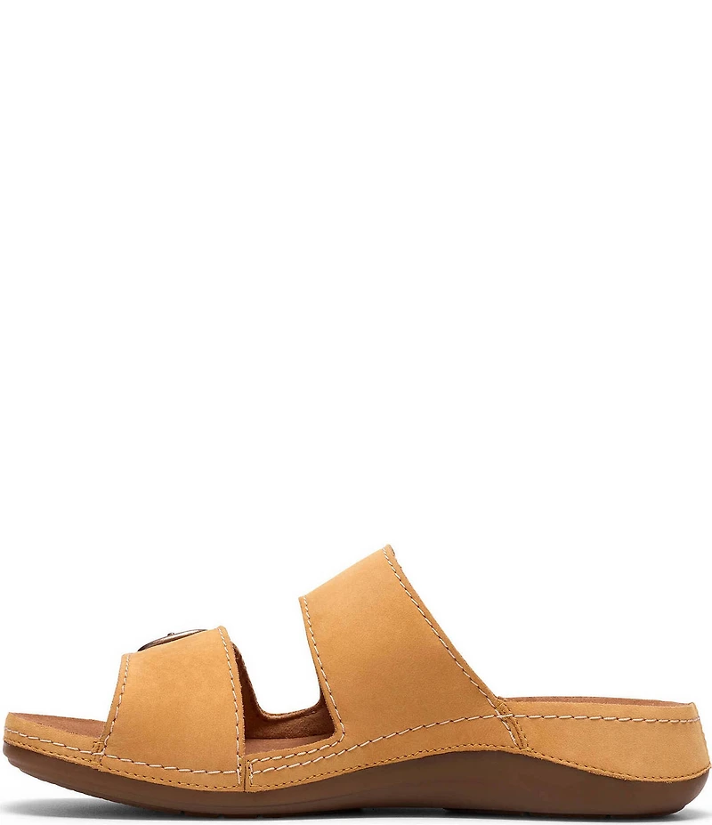 Clarks Artisan Cecily Step Nubuck Suede Slide Sandals