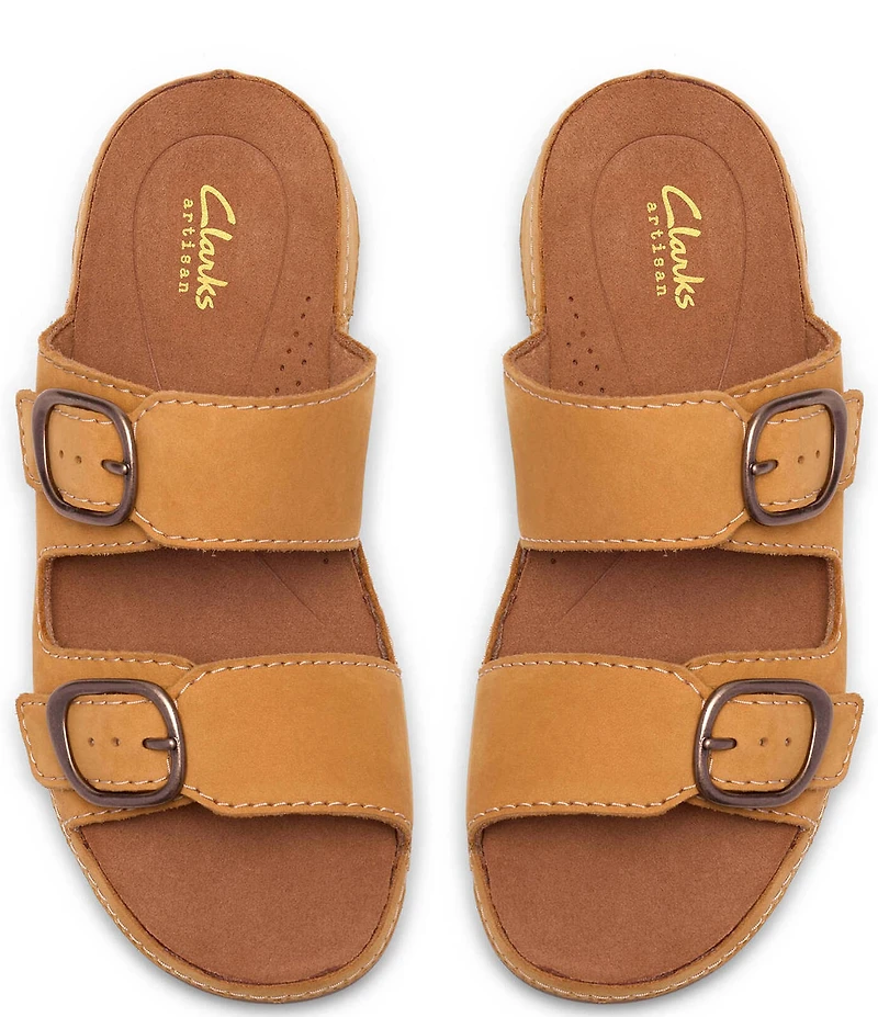 Clarks Artisan Cecily Step Nubuck Suede Slide Sandals