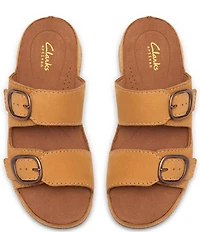 Clarks Artisan Cecily Step Nubuck Suede Slide Sandals