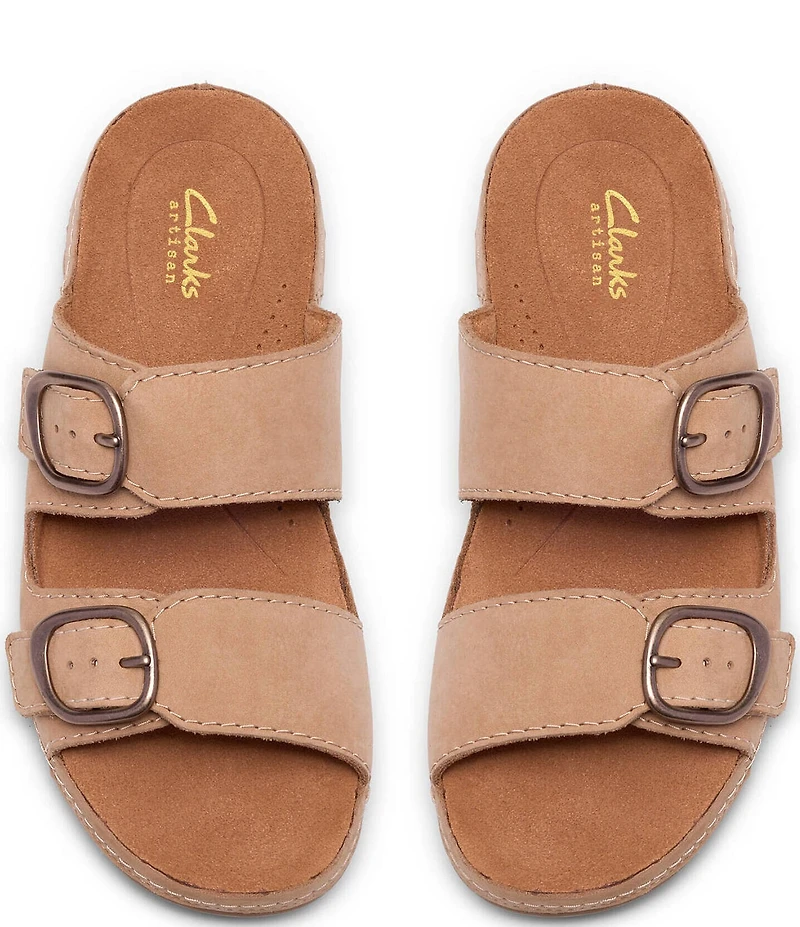 Clarks Artisan Cecily Step Nubuck Suede Slide Sandals