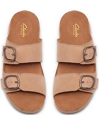 Clarks Artisan Cecily Step Nubuck Suede Slide Sandals