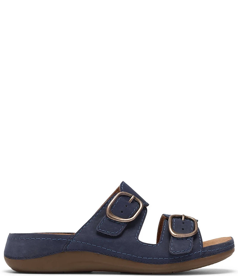 Clarks Artisan Cecily Step Nubuck Suede Slide Sandals