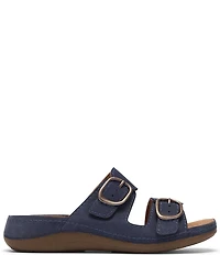 Clarks Artisan Cecily Step Nubuck Suede Slide Sandals
