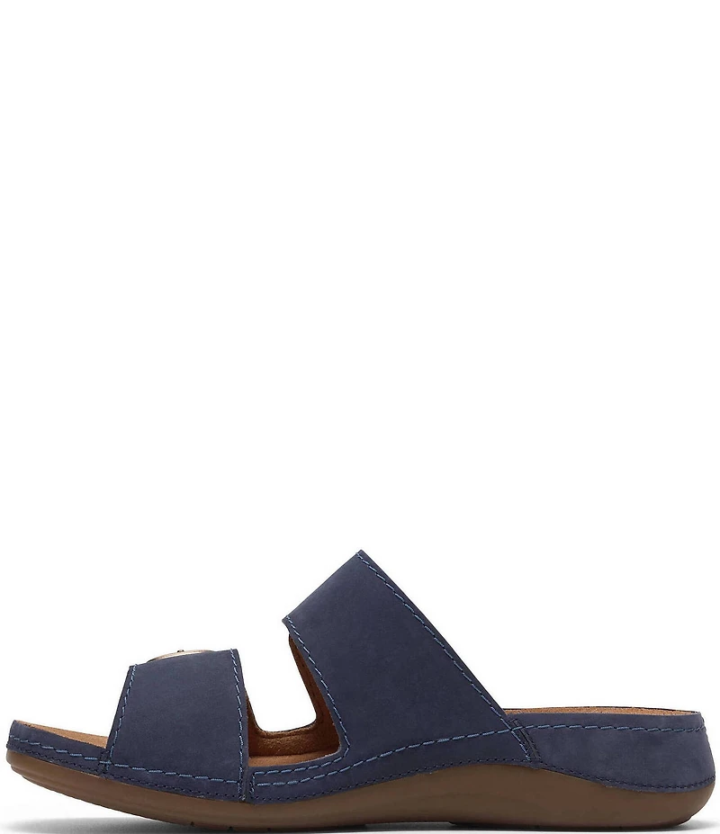 Clarks Artisan Cecily Step Nubuck Suede Slide Sandals