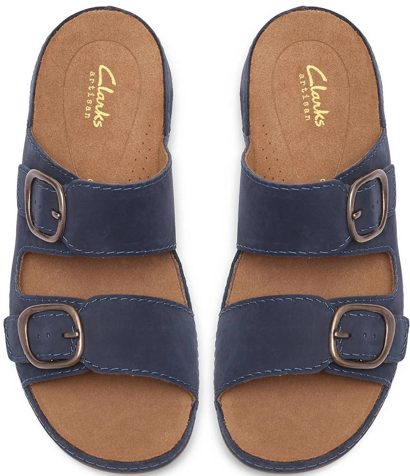 Clarks Artisan Cecily Step Nubuck Suede Slide Sandals