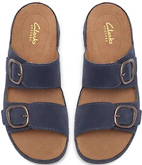 Clarks Artisan Cecily Step Nubuck Suede Slide Sandals