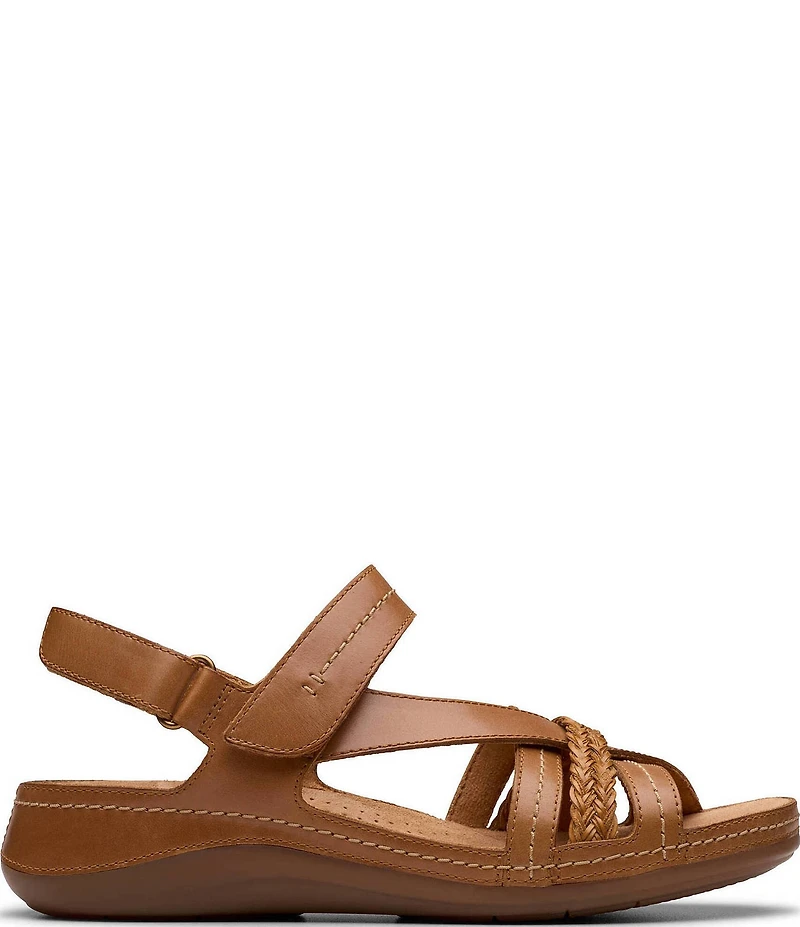 Clarks Artisan Cecily Strap Leather Braided Sandals