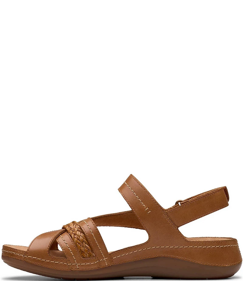 Clarks Artisan Cecily Strap Leather Braided Sandals