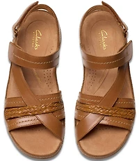 Clarks Artisan Cecily Strap Leather Braided Sandals