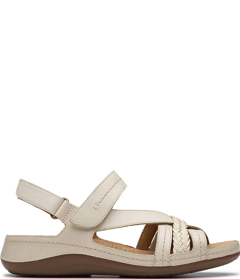 Clarks Artisan Cecily Strap Leather Braided Sandals