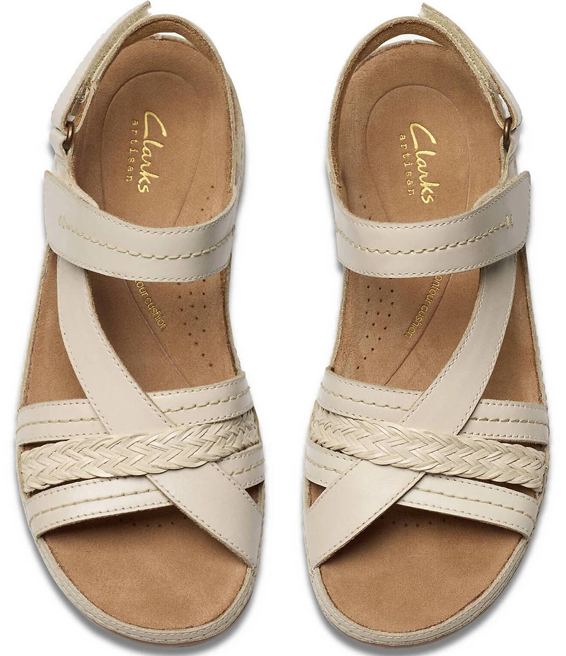 Clarks Artisan Cecily Strap Leather Braided Sandals