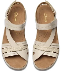Clarks Artisan Cecily Strap Leather Braided Sandals