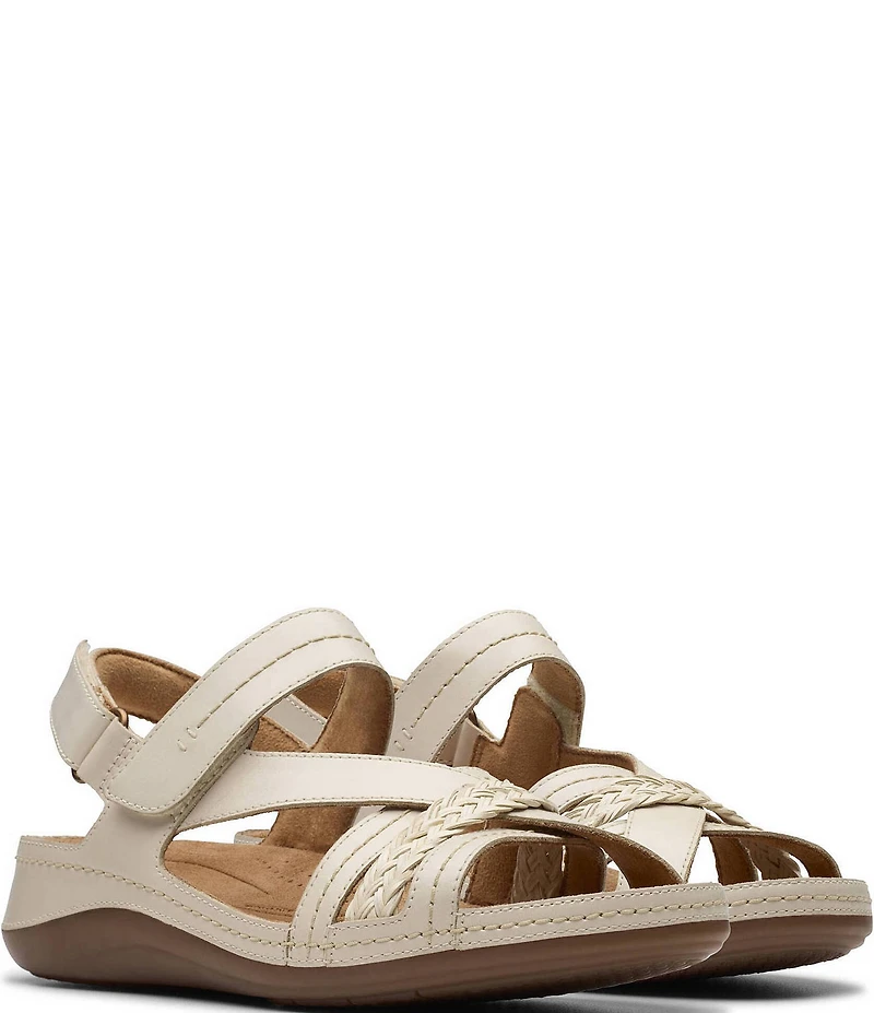 Clarks Artisan Cecily Strap Leather Braided Sandals