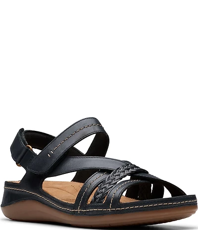 Clarks Artisan Cecily Strap Leather Braided Sandals