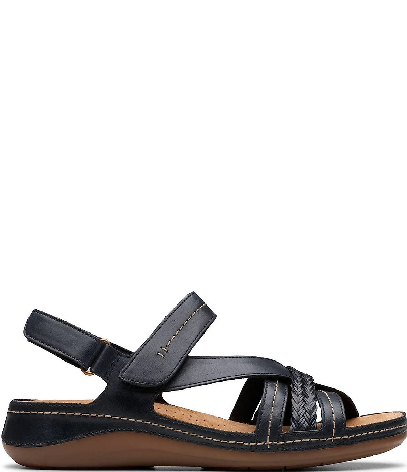 Clarks Artisan Cecily Strap Leather Braided Sandals