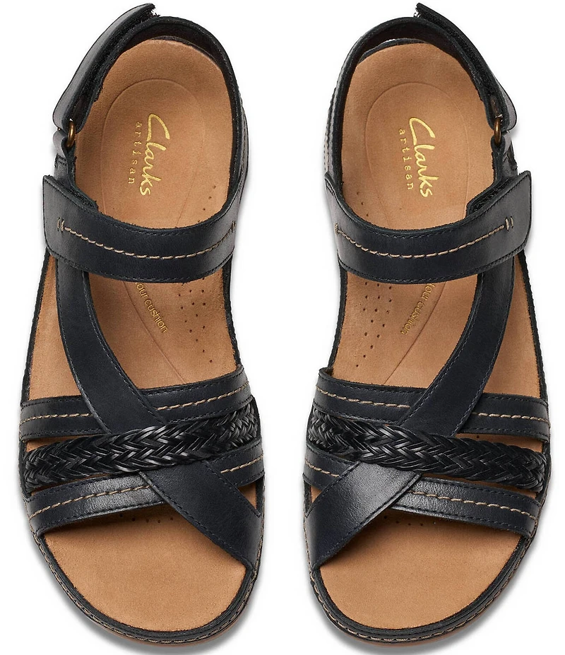 Clarks Artisan Cecily Strap Leather Braided Sandals