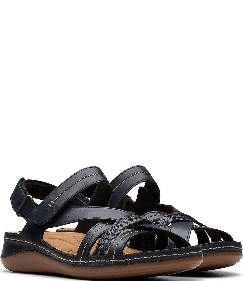 Clarks Artisan Cecily Strap Leather Braided Sandals