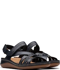 Clarks Artisan Cecily Strap Leather Braided Sandals