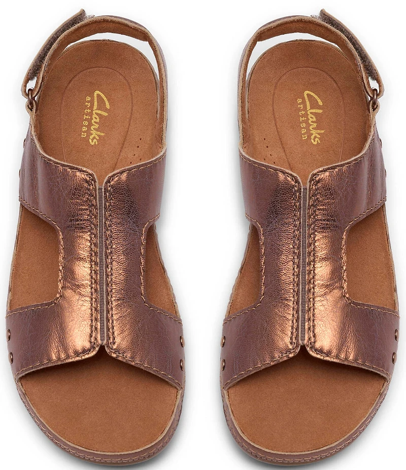 Clarks Cecily Sun Metallic Leather Slingback Sandals