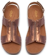 Clarks Cecily Sun Metallic Leather Slingback Sandals