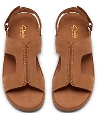 Clarks Artisan Cecily Sun Nubuck Suede Slingback Sandals