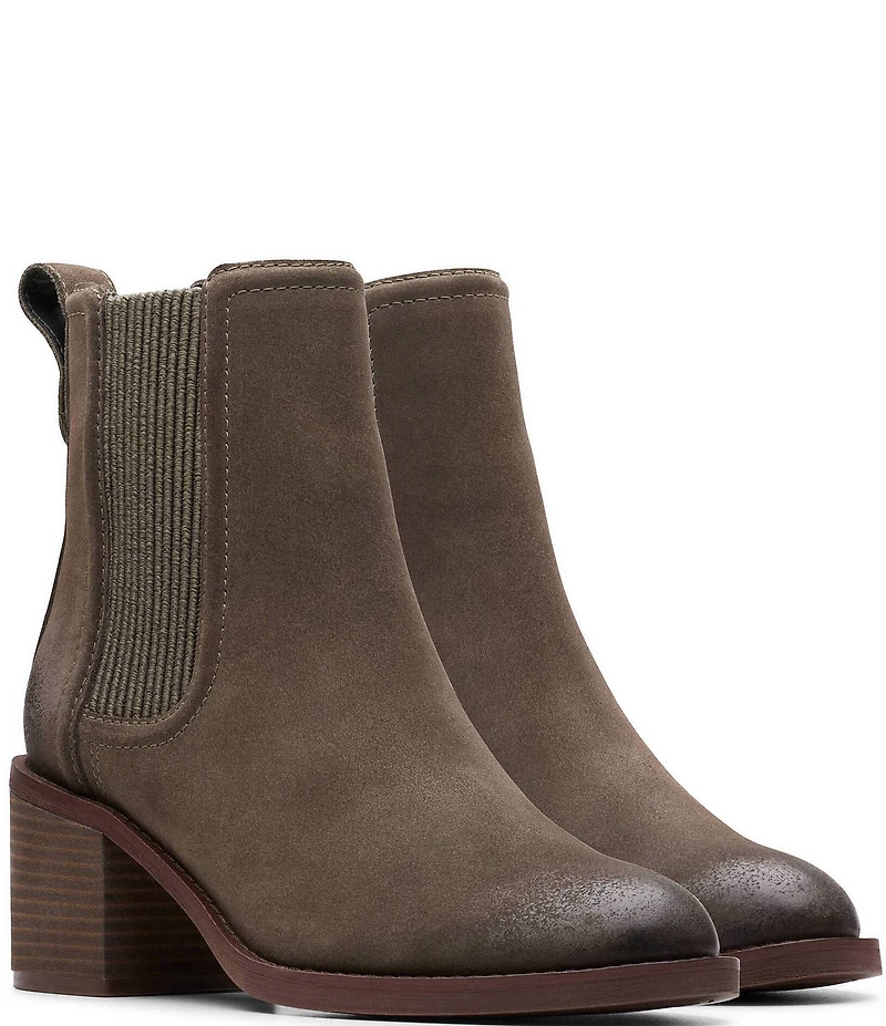 Clarks Chamberly Top Suede Chelsea Booties
