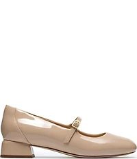 Clarks Signature Daiss 30 Bar Patent Leather Mary Jane Block Heel Pumps