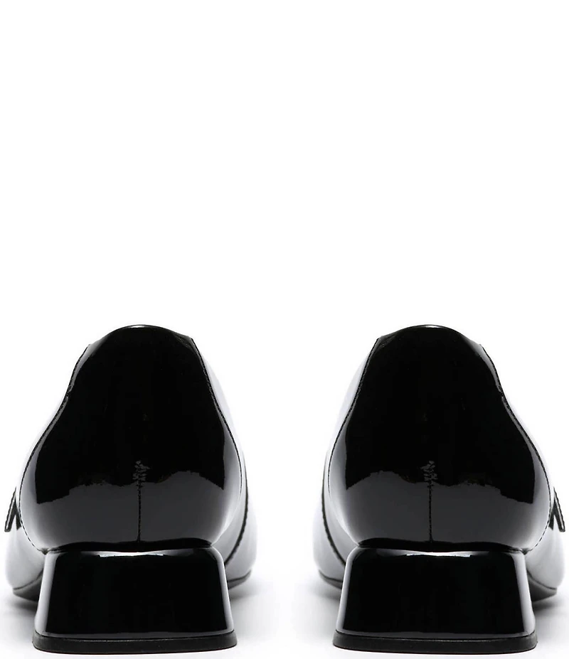 Clarks Signature Daiss 30 Bar Patent Leather Mary Jane Block Heel Pumps