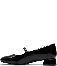 Clarks Signature Daiss 30 Bar Patent Leather Mary Jane Block Heel Pumps