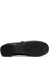 Clarks Signature Daiss 30 Bar Patent Leather Mary Jane Block Heel Pumps