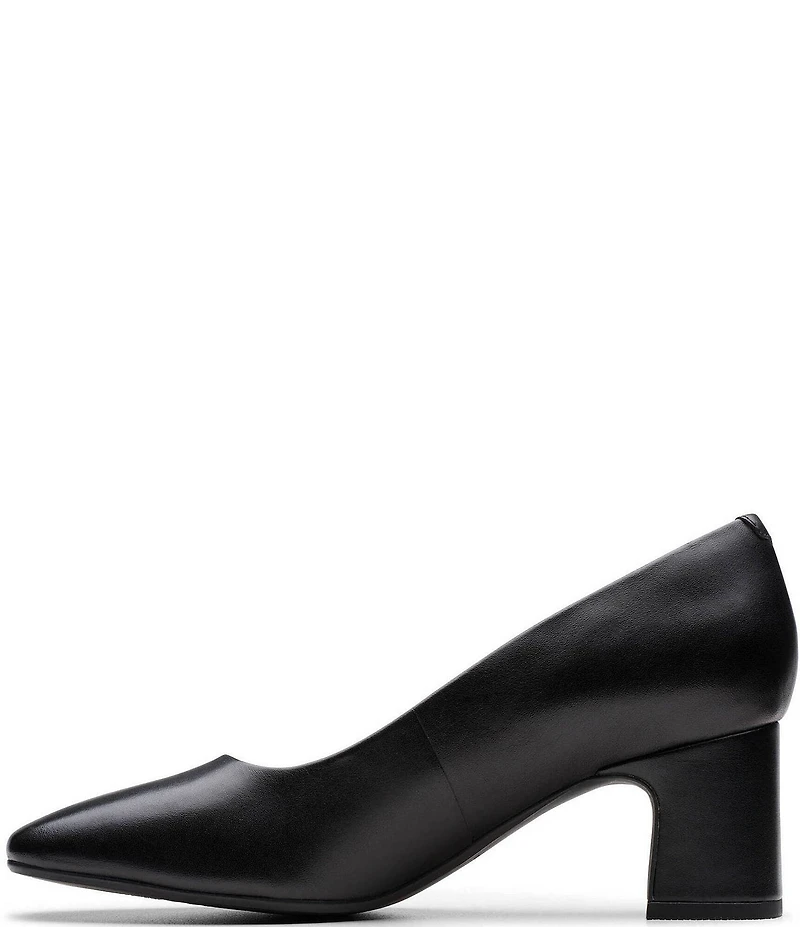 Clarks Signature Fernie Court Leather Block Heel Pumps