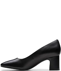 Clarks Signature Fernie Court Leather Block Heel Pumps