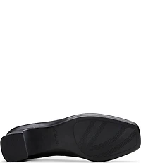 Clarks Signature Fernie Court Leather Block Heel Pumps