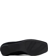 Clarks Signature Fernie Zip Suede Block Heel Square Toe Booties