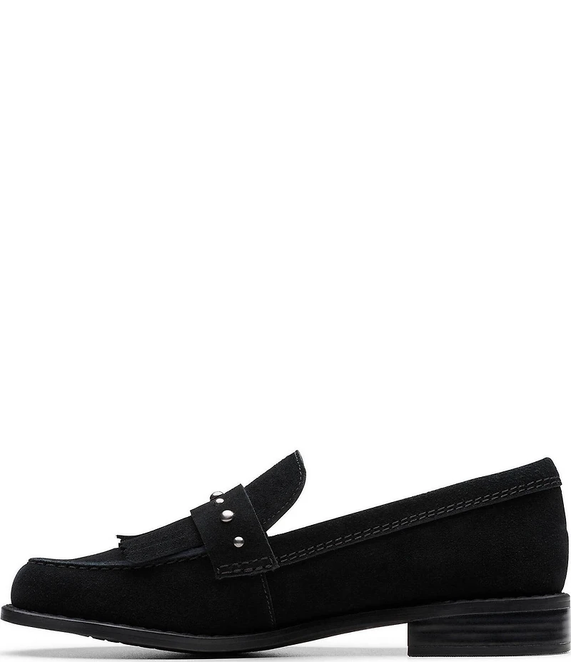 Clarks Signature Hana Suede Studded Kiltie Loafers