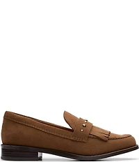 Clarks Signature Hana Suede Studded Kiltie Loafers