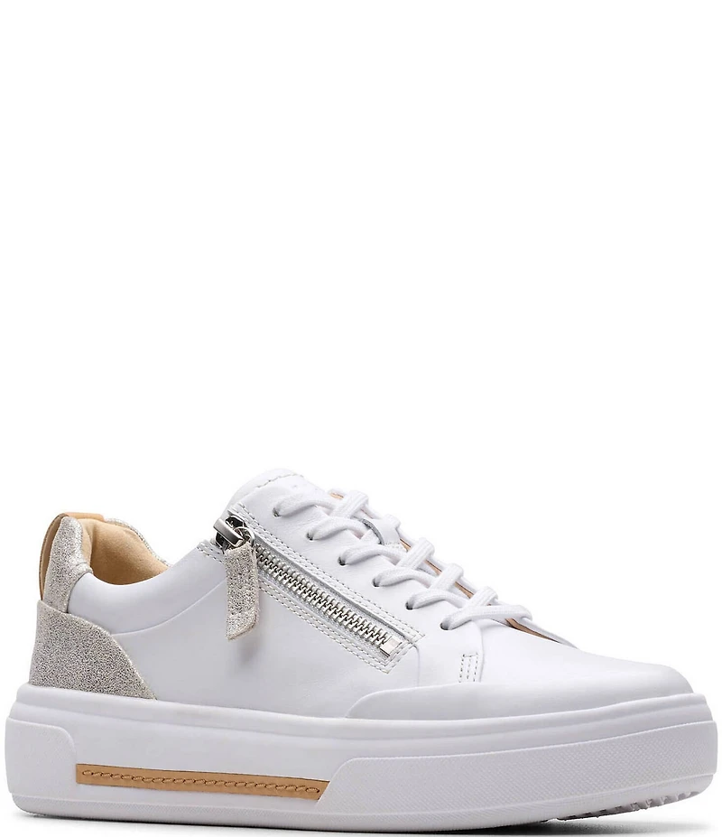 Clarks Artisan Hollyhock Zip Leather Platform Sneakers