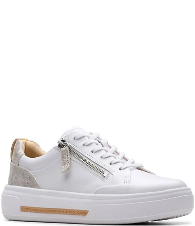 Clarks Artisan Hollyhock Zip Leather Platform Sneakers
