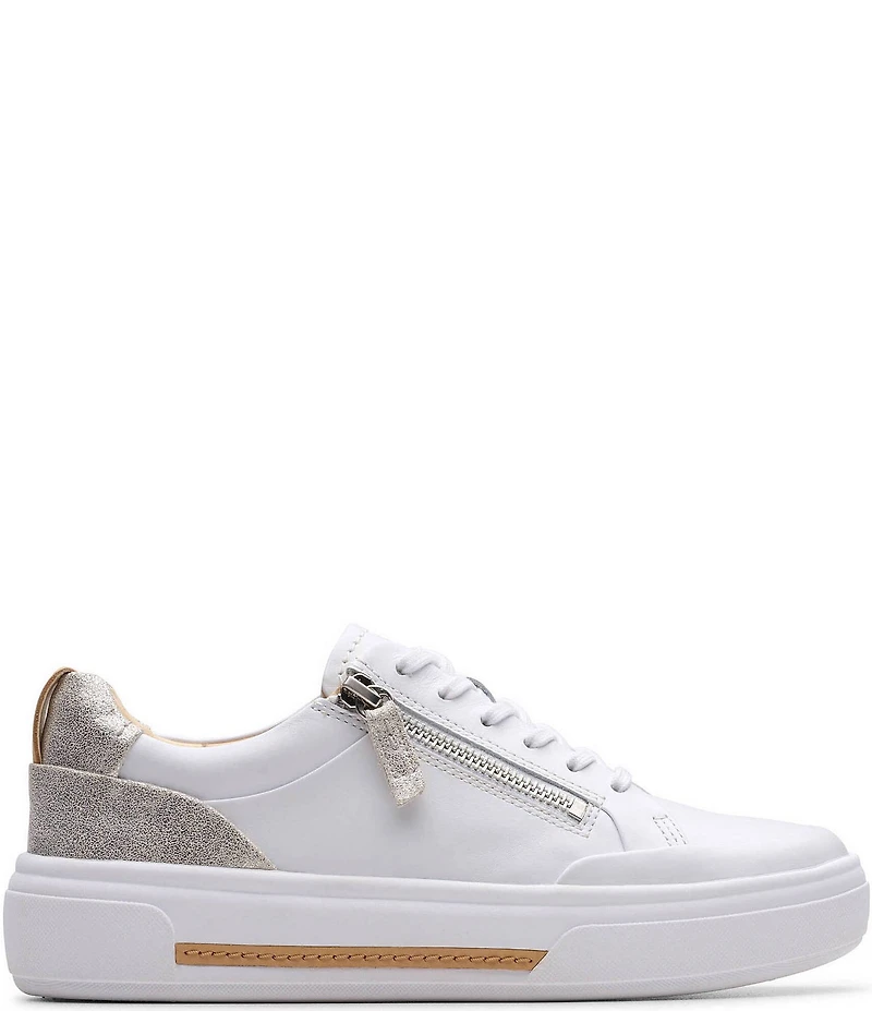 Clarks Artisan Hollyhock Zip Leather Platform Sneakers