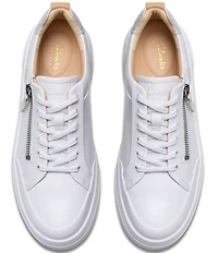 Clarks Artisan Hollyhock Zip Leather Platform Sneakers