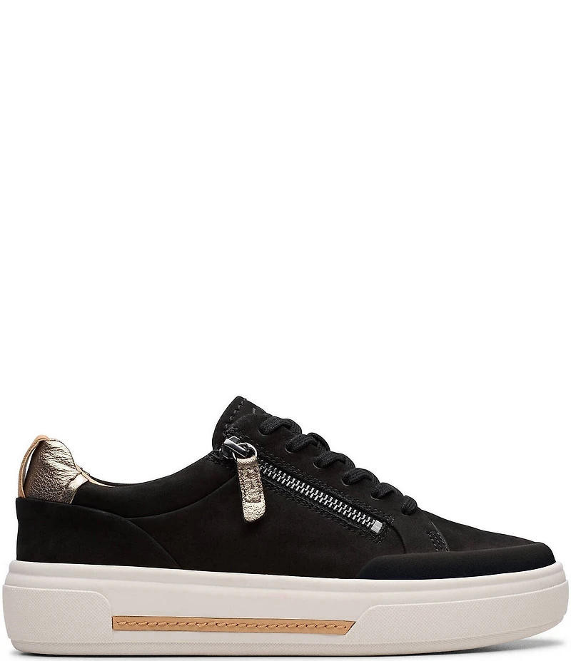 Clarks Artisan Hollyhock Zip Nubuck Suede Platform Sneakers