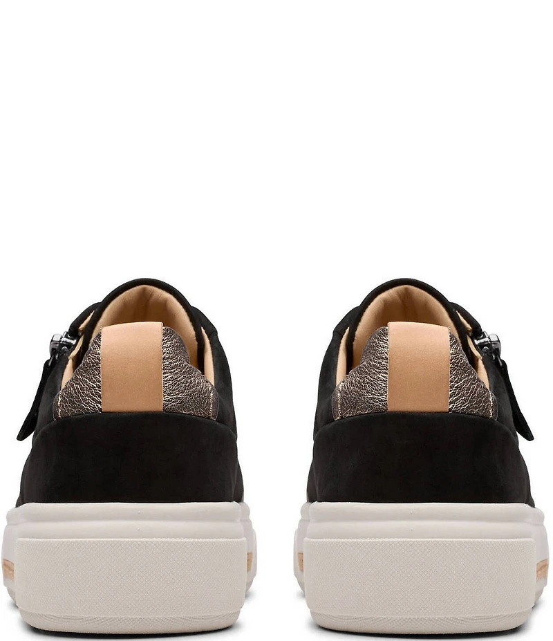 Clarks Artisan Hollyhock Zip Nubuck Suede Platform Sneakers
