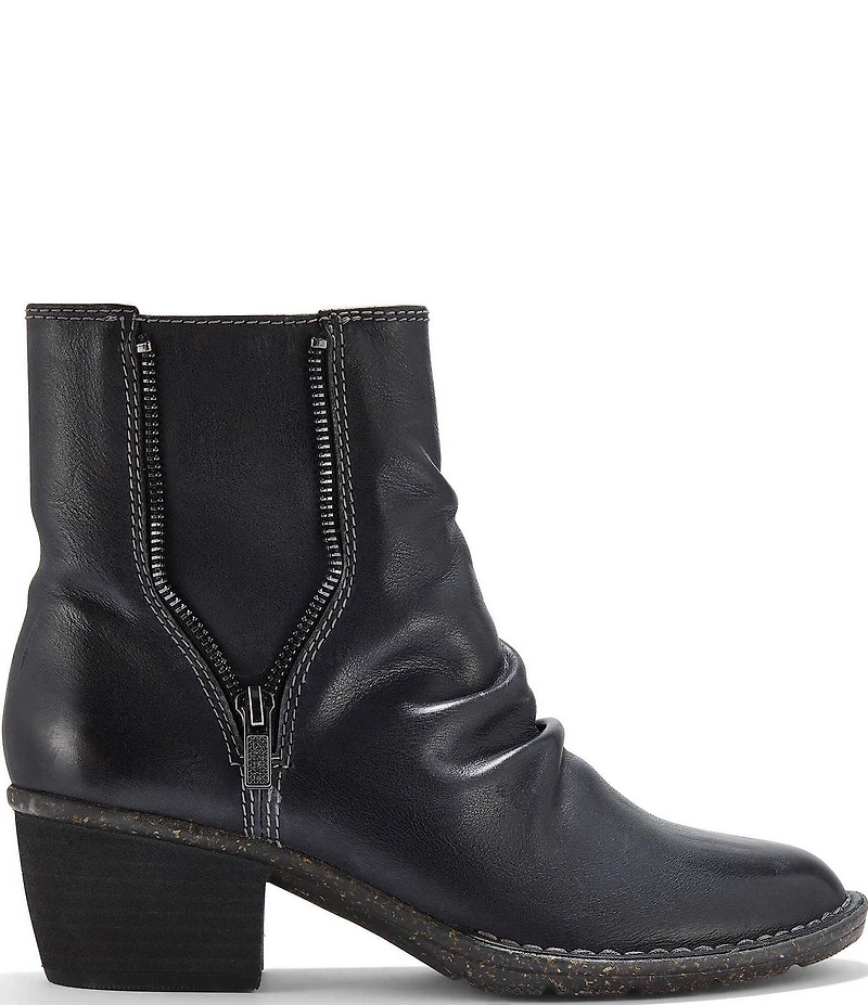 Clarks Artisan Kastela Zip Leather Ruched Booties