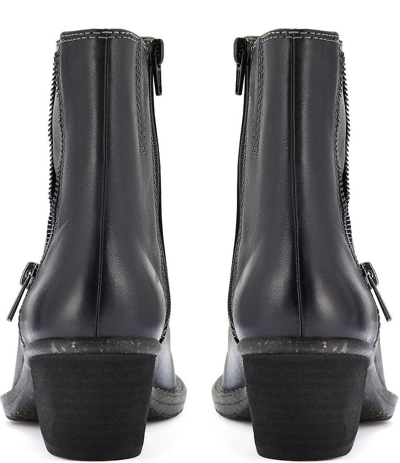 Clarks Artisan Kastela Zip Leather Ruched Booties