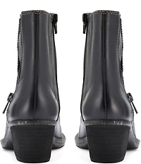 Clarks Artisan Kastela Zip Leather Ruched Booties