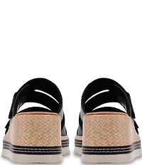 Clarks Signature Kidiki Cove Leather Platform Wedge Slide Sandals