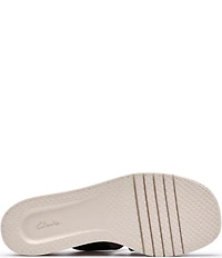 Clarks Signature Kidiki Cove Leather Platform Wedge Slide Sandals