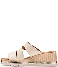 Clarks Signature Kidiki Cove Leather Platform Wedge Slide Sandals