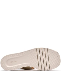 Clarks Signature Kidiki Cove Leather Platform Wedge Slide Sandals